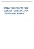 2024 APEA PREDICTOR EXAM 2024-2025 TEST BANK / APEA Questions and Answers Mononucleosis - ANS-Symptomatic infection caused by  Epstein-Barr viruswith signs such as fatigue, chills,malaise,  anorexia,white tonsillar exudates, lymphadenopathy, and  splenome
