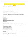 LA Claims Adjuster Exam with Questions solved 100&percnt;