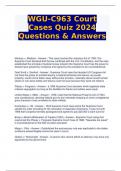 WGU-C963 Court Cases Quiz 2024 Questions & Answers