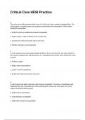 Critical Care HESI Practice NEWEST 2026&sol;2027 ACTUAL EXAM COMPLETE QUESTIONS AND CORRECT DETAILED ANSWERS &lpar;VERIFIED ANSWERS&rpar; &vert;ALREADY GRADED A&plus;&vert;&vert;BRAND NEW&excl;&excl;