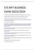 ETS MFT BUSINESS  EXAM 2023//2024