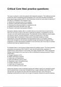 Critical Care Hesi practice questions&colon; NEWEST 2026&sol;2027 ACTUAL EXAM COMPLETE QUESTIONS AND CORRECT DETAILED ANSWERS &lpar;VERIFIED ANSWERS&rpar; &vert;ALREADY GRADED A&plus;&vert;&vert;BRAND NEW&excl;&excl;