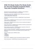 HCB 101 Study Guide (The Study Guide for The First Hospital Corpsman Basic Test) with Complete Solutions