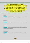 MICHIGAN GENERAL PEST  MANAGEMENT 7A CHAPTER 2&colon; USING  EQUIPMENT IN GENERAL PEST  MANAGEMENT EXAM &vert; QUESTIONS &  ANSWERS &lpar;VERIFIED&rpar; &vert; LATEST  UPDATE &vert; GRADED A&plus;