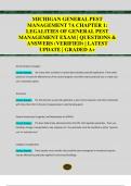 MICHIGAN GENERAL PEST  MANAGEMENT 7A CHAPTER 1&colon;  LEGALITIES OF GENERAL PEST  MANAGEMENT EXAM &vert; QUESTIONS &  ANSWERS &lpar;VERIFIED&rpar; &vert; LATEST  UPDATE &vert; GRADED A&plus;