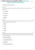 IDAHO INSURANCE LAW &lpar;HEALTH AND LIFE&rpar; QUESTIONS AND ANSWERS WITH 100&percnt; CORRECT ANSWERS  