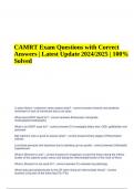 CAMRT Exam Questions with Correct Answers | Latest Update 2024/2025 (100% Solved)