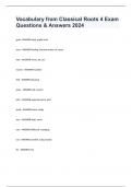 Vocabulary from Classical Roots 4 Exam Questions & Answers 2024