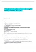 Water Distribution 1 Questions with Complete Verified Solutions 2024&sol;2025