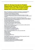 NUR 412: Nursing Concepts for Pediatric Patients Exam 3 Questions and Correct Answers, 234 Questions and Answers, With Complete Solution. Updated 2024. Actual Exam Questions Included.