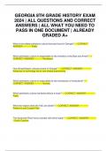 GEORGIA 8TH GRADE HISTORY EXAM 2024 &vert; ALL QUESTIONS AND CORRECT ANSWERS &vert; ALL THAT YOU NEED TO PASS IN ONE DOCUMENT &vert; ALREADY GRADED A&plus;