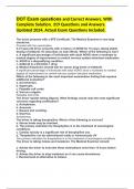 DOT Exam questions and Correct Answers&comma; With Complete Solution&period; 319 Questions and Answers&period; Updated 2024&comma; Actual Exam Questions Included&period;