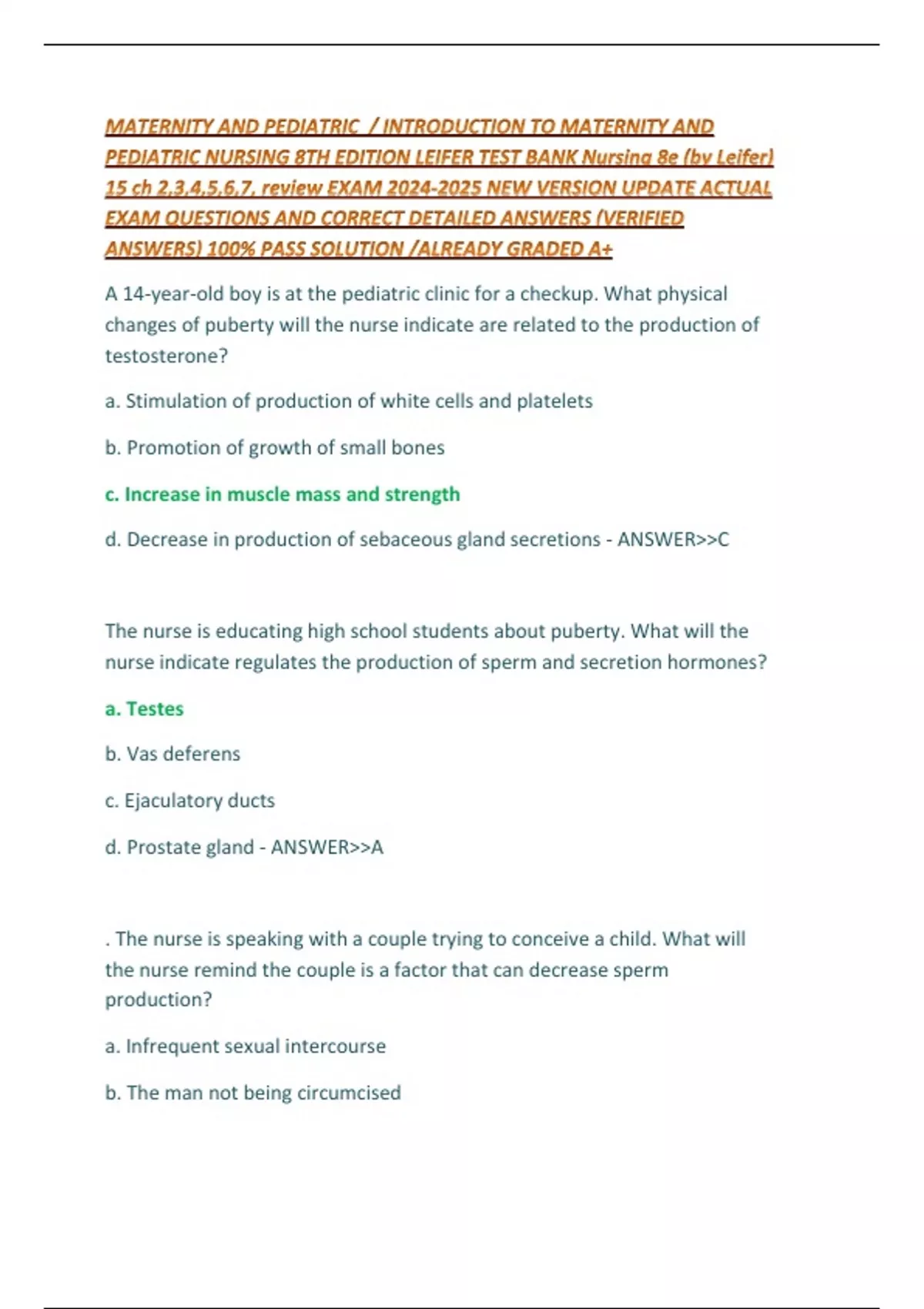 MATERNITY AND PEDIATRIC / INTRODUCTION TO MATERNITY AND PEDIATRIC