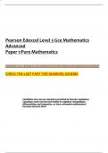 Pearson Edexcel Level 3 Gce Mathematics Advanced Paper 1:Pure Mathematics     VERIFIED 2024 EXAM (100% COMPLETE QUESTIONS AND MARKINGSCHEME)  CHECK THE LAST PART FOR MARKING SCHEME