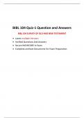 BIBL 104 Quiz-1 (Latest 12 Versions) BIBL 104 SURVEY OF OLD AND NEW TESTAMENT, Liberty University. Best document for Exam