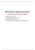BIBL 104 Quiz 7 (Latest 8 Versions) BIBL 104 SURVEY OF OLD AND NEW TESTAMENT, Liberty University. Best document for Exam