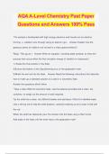 AQA A-Level Chemistry Past Paper Questions and Answers 100% Pass