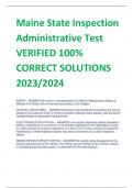 LATEST Maine State Inspection Administrative Test VERIFIED 100&percnt; CORRECT SOLUTIONS 2023&sol;2024