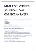 LATEST MAN 4720 VERIFIED SOLUTION 100% CORRECT ANSWERS