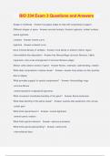 BIO 334 Exam 3 Questions and Answers 100&percnt; Pass