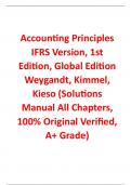 Solutions Manual For Accounting Principles IFRS Version 1st Edition (Global Edition) By Weygandt, Kimmel, Kieso (All Chapters, 100% Original Verified, A+ Grade) 