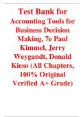 Test Bank For Accounting Tools for Business Decision Making 7th Edition By Paul Kimmel, Jerry Weygandt, Donald Kieso (All Chapters, 100% Original Verified, A+ Grade) 