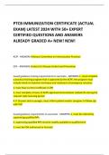 PTCB IMMUNIZATION CERTIFICATE &lpar;ACTUAL  EXAM&rpar; LATEST 2024 WITH 50&plus; EXPERT  CERTIFIED QUESTIONS AND ANSWERS  ALREADY GRADED A&plus; NEW&excl; NEW&excl;