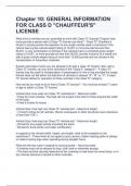 Chapter 10: GENERAL INFORMATION FOR CLASS D "CHAUFFEUR'S" LICENSE