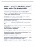 CETP 4.1 Designing & Installing Exterior Vapor Distribution Systems Exam 2024 Questions and Answers