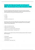 NURS 623 Mental Health & GI Exam 3 With Guaranteed Accurate Answers 2024