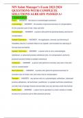 MN Salon Manager's Exam 2023&sol;2024 QUESTIONS WITH COMPLETE SOLUTIONS ALREADY PASSED A&plus; VERIFIED
