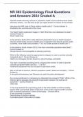 Package Deal For NR-503 Epidemiology Final Exam Study Questions and Answers Graded A 2024