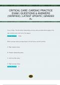CRITICAL CARE- EXAM PACKAGE &vert; QUESTIONS & ANSWERS &lpar;VERIFIED&rpar; &vert; LATEST UPDATE &vert; GRADED A&plus;