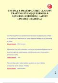 CVS DEA & PHARMACY REGULATORY  TRAINING EXAM &vert; QUESTIONS &  ANSWERS &lpar;VERIFIED&rpar; &vert; LATEST  UPDATE &vert; GRADED A&plus;