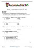 Grade 8 Natural Sciences (NS) March Paper and Memo - 2024 (2)