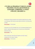 CVS DEA & PHARMACY REGULATORY  TRAINING EXAM &vert; QUESTIONS &  ANSWERS &lpar;VERIFIED&rpar; &vert; LATEST  UPDATE &vert; GRADED A&plus;