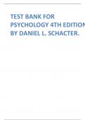 TEST BANK FOR PSYCHOLOGY 4TH EDITION BY DANIEL L&period; SCHACTER&period;