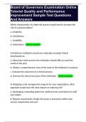 Board of Governors Examination Online Tutorial Quality and Performance Improvement Sample Test Questions And Answers 