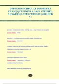 DEPRESSION&sol;BIPOLAR DISORDERS EXAM &vert; QUESTIONS & 100&percnt; VERIFIED ANSWERS &vert; LATEST UPDATE &vert; GRADED  A&plus;