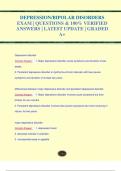 DEPRESSION&sol;BIPOLAR DISORDERS EXAM &vert; QUESTIONS & 100&percnt; VERIFIED ANSWERS &vert; LATEST UPDATE &vert; GRADED  A&plus;