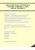 DISCOVERY EXAM &vert; QUESTIONS &  ANSWERS &lpar;VERIFIED&rpar; &vert; LATEST  UPDATE &vert; GRADED A&plus;