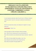 DOSAGE CALCULATION RN FUNDAMENTALS  EXAM PACK | QUESTIONS & ANSWERS (VERIFIED) | LATEST UPDATE | GRADED A+