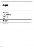 aqa A-level CHEMISTRY Paper 3 (7405/3) Mark scheme June2023