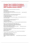 Chapter Test 13 (IFSTA 7th Edition), Chapter Test 14 (IFSTA 7th Edition) | With complete solution 2024/25