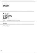 aqa A-level CHEMISTRY (7405/2) Paper 2 Organic and Physical Chemistry Mark scheme June2023