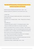 First Aid&sol; CPR Responding to Emergencies Exam &num;1 &lpar;Ch&period; 1-9&rpar; Exam Questions and Answers