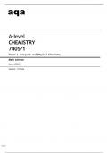 aqa A-level CHEMISTRY (7405/1) Paper 1 Inorganic and Physical Chemistry Mark scheme June2023