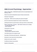 AQA A-Level Psychology - Approaches Exam Questions with correct Answers 2024/2025( A+ GRADED 100% VERIFIED).