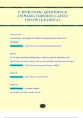 E TECH EXAM PACK &vert; QUESTIONS & ANSWERS &lpar;VERIFIED&rpar; &vert; LATEST UPDATE &vert; GRADED A&plus;