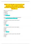 RNSG 1215 Health Assessment Exam questions with complete solution LATEST EDITION GUARANTEED GRADE A&plus;